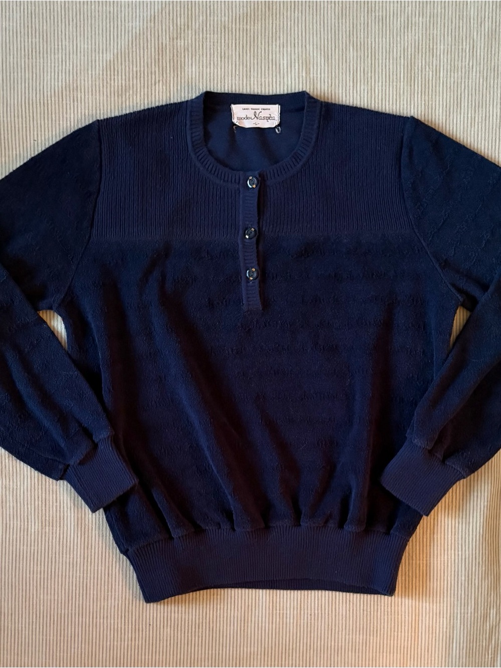 Navy Crewneck Henley Sweater by Isabel Marant